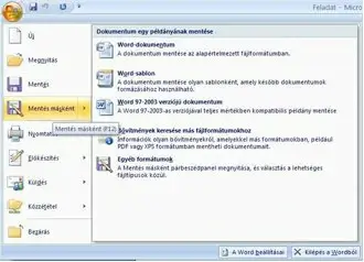 Dokumentumok mentése más formátumokba