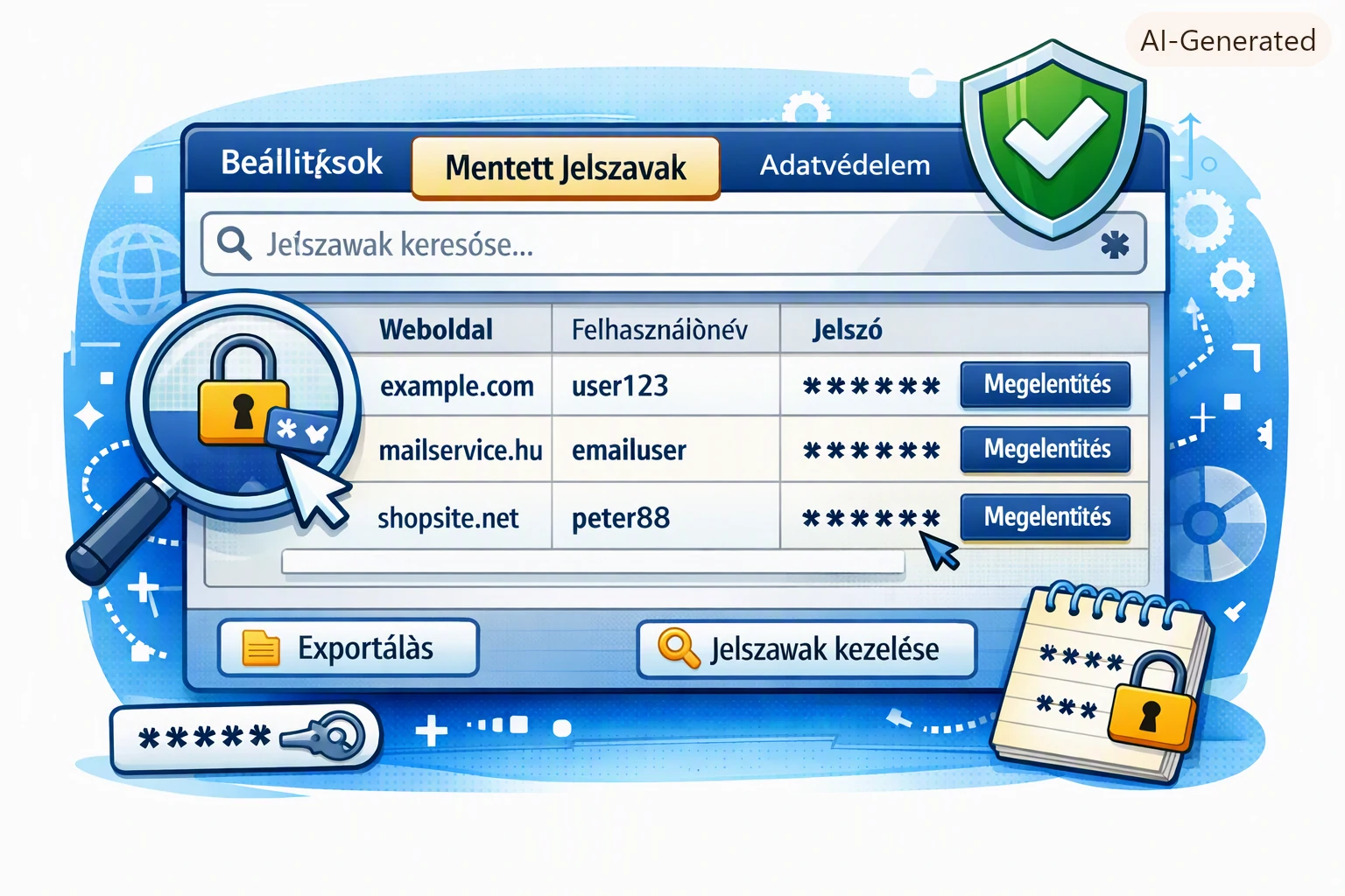 jelszókezelés
